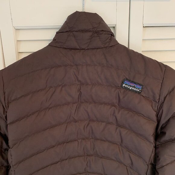 Patagonia Goose Down Womens XS Brown Full Zip Sweater Puffer Jacket Quilted FLAW - Picture 12 of 15